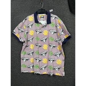 Billionaire Boys Club Spotted Polo Mens Size XXXL Pink White